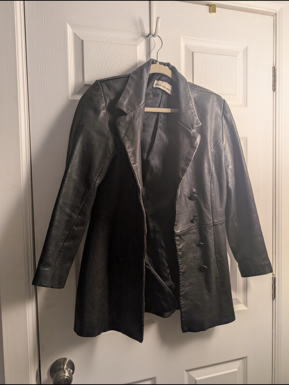 Vintage Black Leather Women's Blazer -David Benjamin